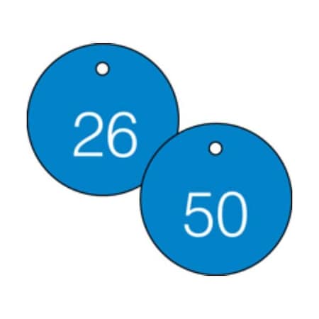 Accuform Engraved Numbered Tags, Self-Laminating RP-Plastic, 0.11 in H x 3-1/4 in W, 25 PK TDG362BU